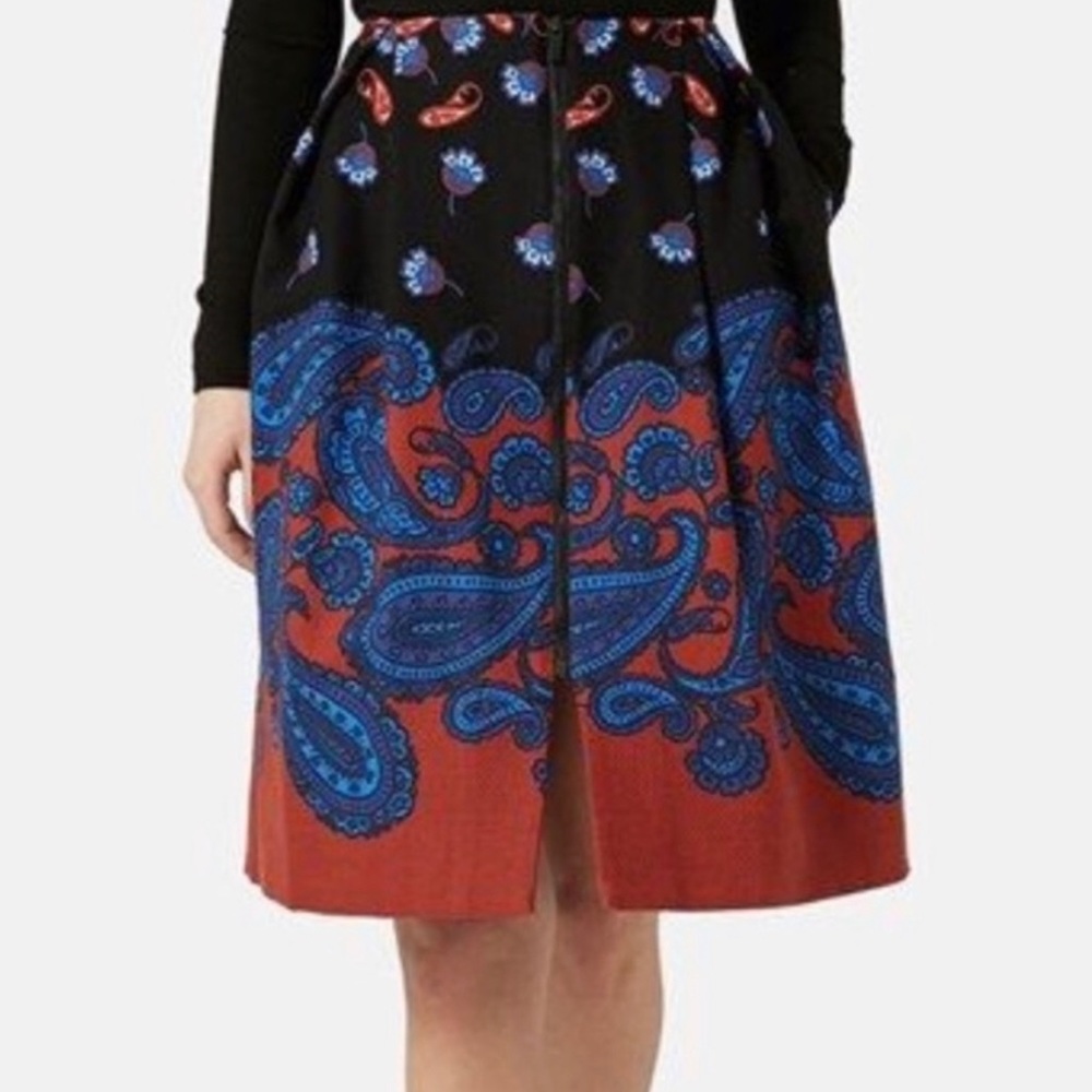 Topshop A-line Paisley Skirt
